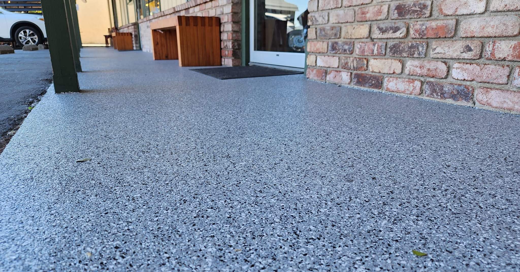 Concrete walkway coating finish